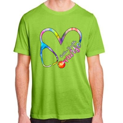 Public Health Nurse Watercol Love Heart Stethoscope Rn Nurse Gift Adult ChromaSoft Performance T-Shirt