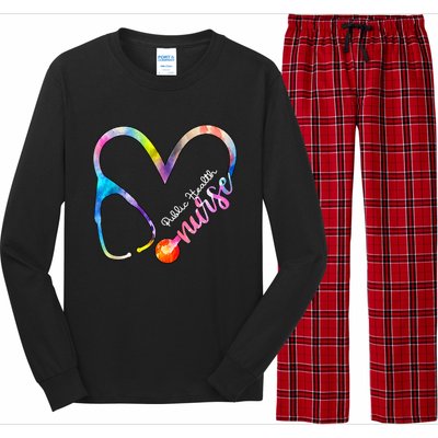 Public Health Nurse Watercol Love Heart Stethoscope Rn Nurse Gift Long Sleeve Pajama Set