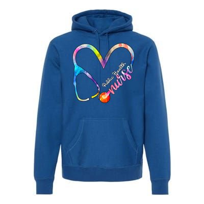 Public Health Nurse Watercol Love Heart Stethoscope Rn Nurse Gift Premium Hoodie