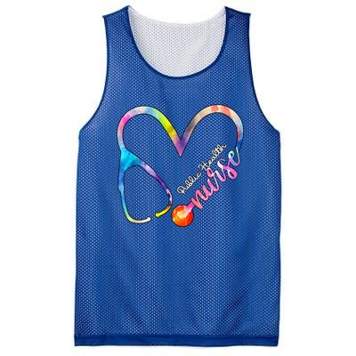 Public Health Nurse Watercol Love Heart Stethoscope Rn Nurse Gift Mesh Reversible Basketball Jersey Tank