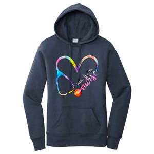 Public Health Nurse Watercol Love Heart Stethoscope Rn Nurse Gift Women's Pullover Hoodie