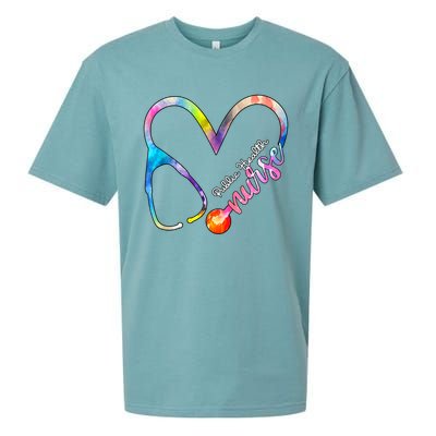 Public Health Nurse Watercol Love Heart Stethoscope Rn Nurse Gift Sueded Cloud Jersey T-Shirt