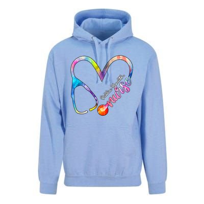 Public Health Nurse Watercol Love Heart Stethoscope Rn Nurse Gift Unisex Surf Hoodie