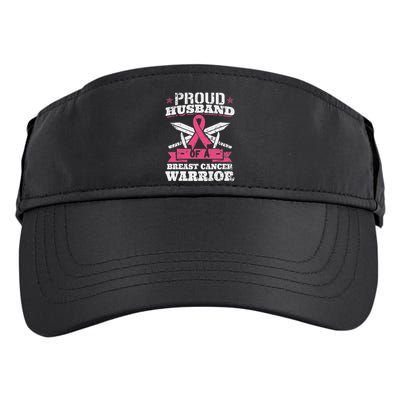 Proud Husband Of Breast Cancer Warrior Awareness Ribbon Adult Drive Performance Visor