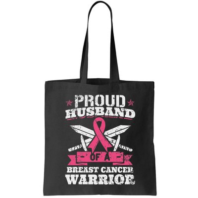 Proud Husband Of Breast Cancer Warrior Awareness Ribbon Bag