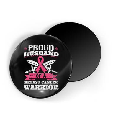 Proud Husband Of Breast Cancer Warrior Awareness Ribbon Magnet