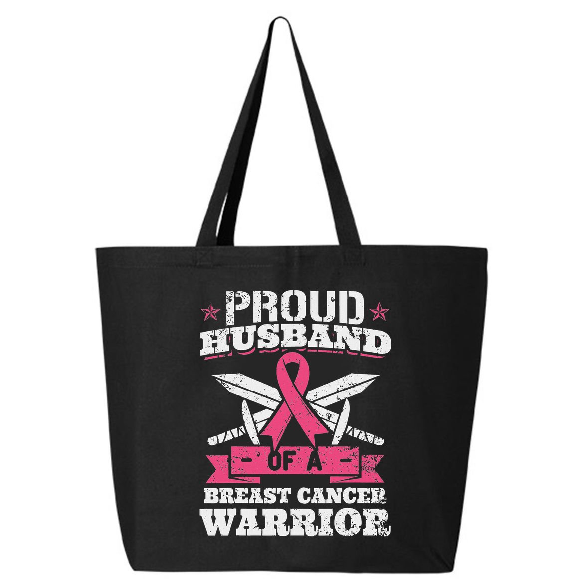 Proud Husband Of Breast Cancer Warrior Awareness Ribbon 25L Jumbo Tote