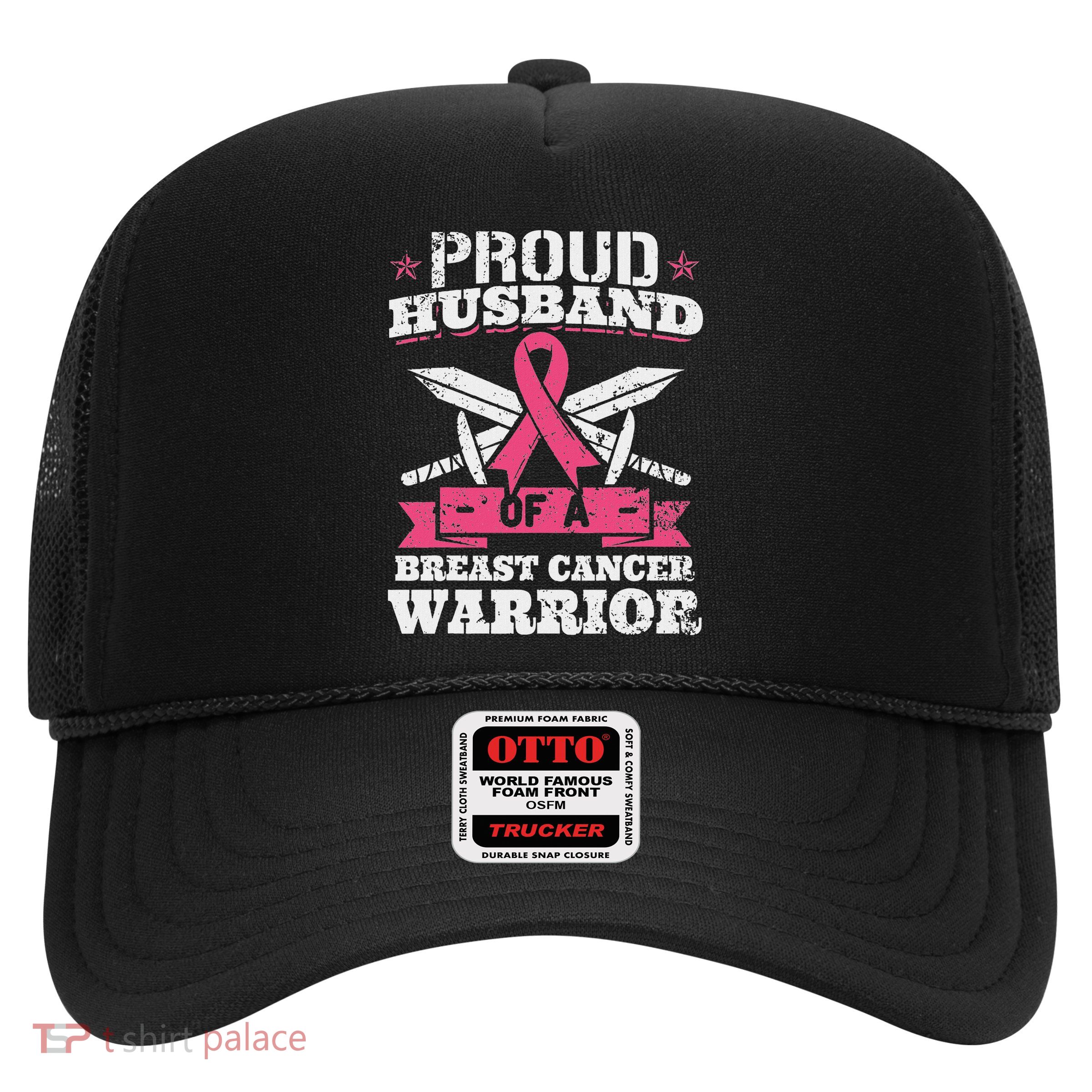 Proud Husband Of Breast Cancer Warrior Awareness Ribbon Trucker Hat