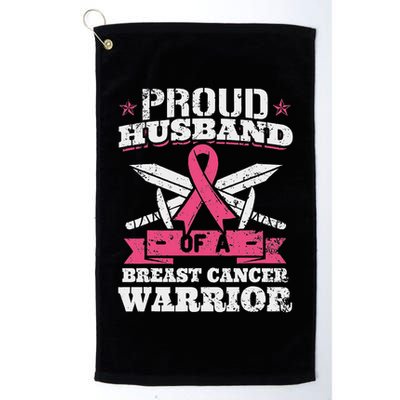 Proud Husband Of Breast Cancer Warrior Awareness Ribbon Golf Towel