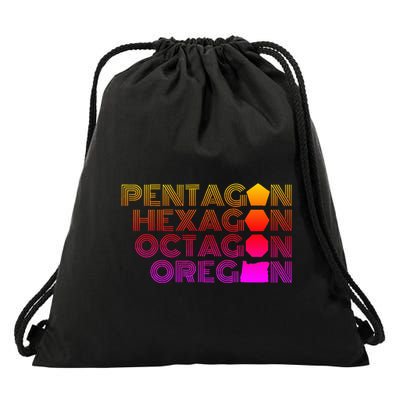 Pentagon Hexagon Octagon Oregon Drawstring Bag