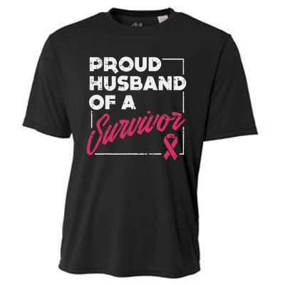 Proud Husband Of Survivor Breast Cancer Awareness Gift Cooling Performance Crew T-Shirt