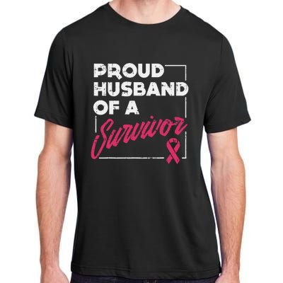 Proud Husband Of Survivor Breast Cancer Awareness Gift Adult ChromaSoft Performance T-Shirt