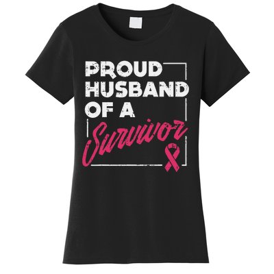 Proud Husband Of Survivor Breast Cancer Awareness Gift Women's T-Shirt