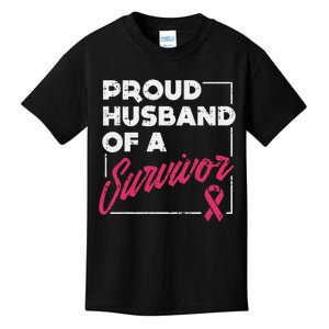 Proud Husband Of Survivor Breast Cancer Awareness Gift Kids T-Shirt