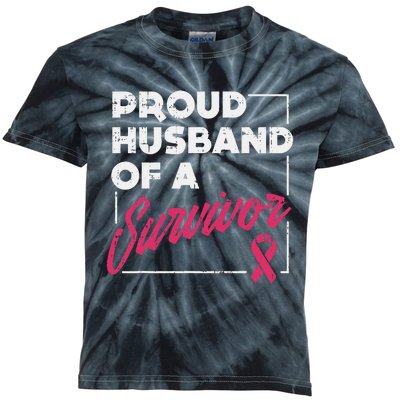 Proud Husband Of Survivor Breast Cancer Awareness Gift Kids Tie-Dye T-Shirt