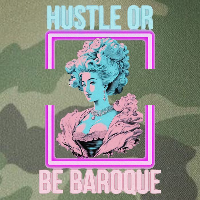 PinkFluffDesigns Hustle or Be Baroque Legacy Tie Dye Trucker Hat