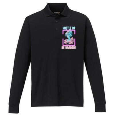 PinkFluffDesigns Hustle or Be Baroque Performance Long Sleeve Polo