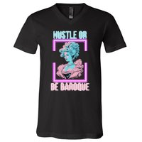 PinkFluffDesigns Hustle or Be Baroque V-Neck T-Shirt