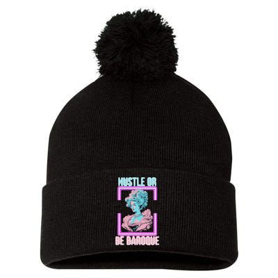 PinkFluffDesigns Hustle or Be Baroque Pom Pom 12in Knit Beanie