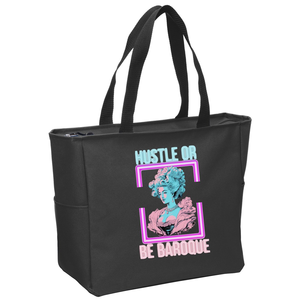 PinkFluffDesigns Hustle or Be Baroque Zip Tote Bag