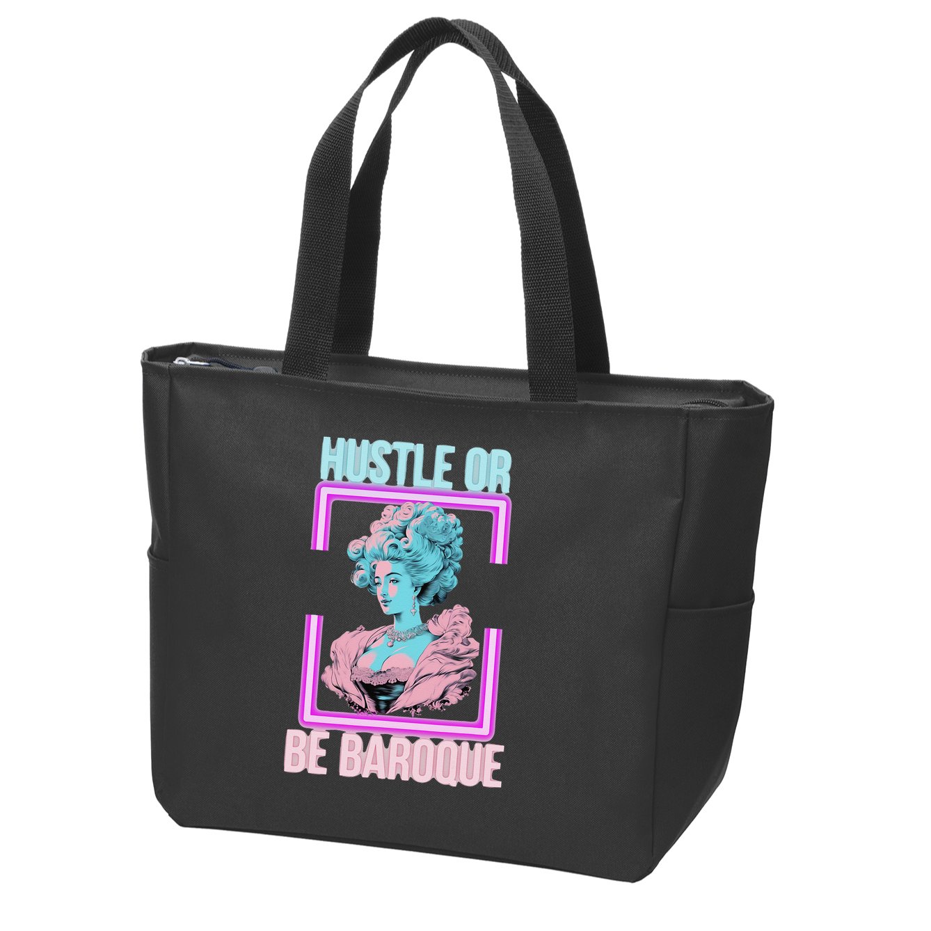 PinkFluffDesigns Hustle or Be Baroque Zip Tote Bag