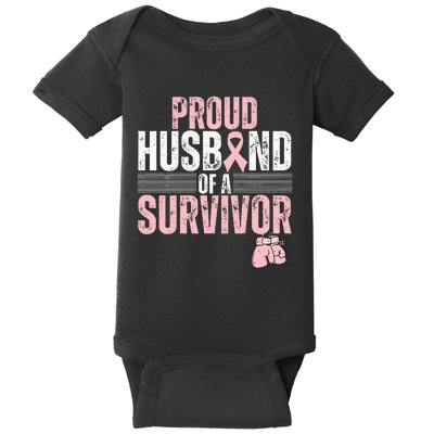 Proud Husband Of Survivor Breast Cancer Survivor Awareness Baby Bodysuit