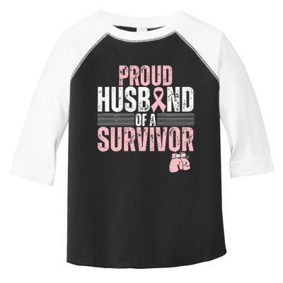 Proud Husband Of Survivor Breast Cancer Survivor Awareness Toddler Fine Jersey T-Shirt