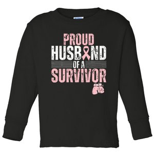 Proud Husband Of Survivor Breast Cancer Survivor Awareness Toddler Long Sleeve Shirt