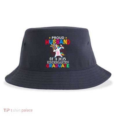 Proud Husband Of A 2025 Kindergarten Graduate Unicorn Dab Sustainable Bucket Hat
