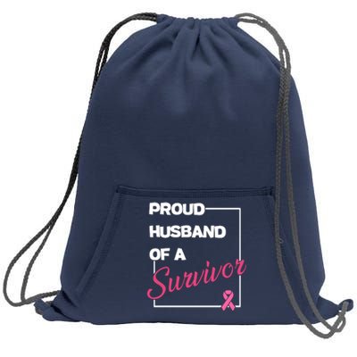 Proud Husband Of A Survivor Breast Cancer Awareness Sweatshirt Cinch Pack Bag