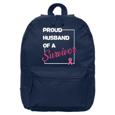 Proud Husband Of A Survivor Breast Cancer Awareness 16 in Basic Backpack