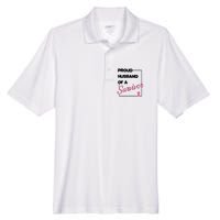 Proud Husband Of A Survivor Breast Cancer Awareness Men's Origin Performance Piqué Polo