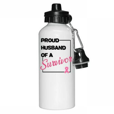 Proud Husband Of A Survivor Breast Cancer Awareness Aluminum Water Bottle 