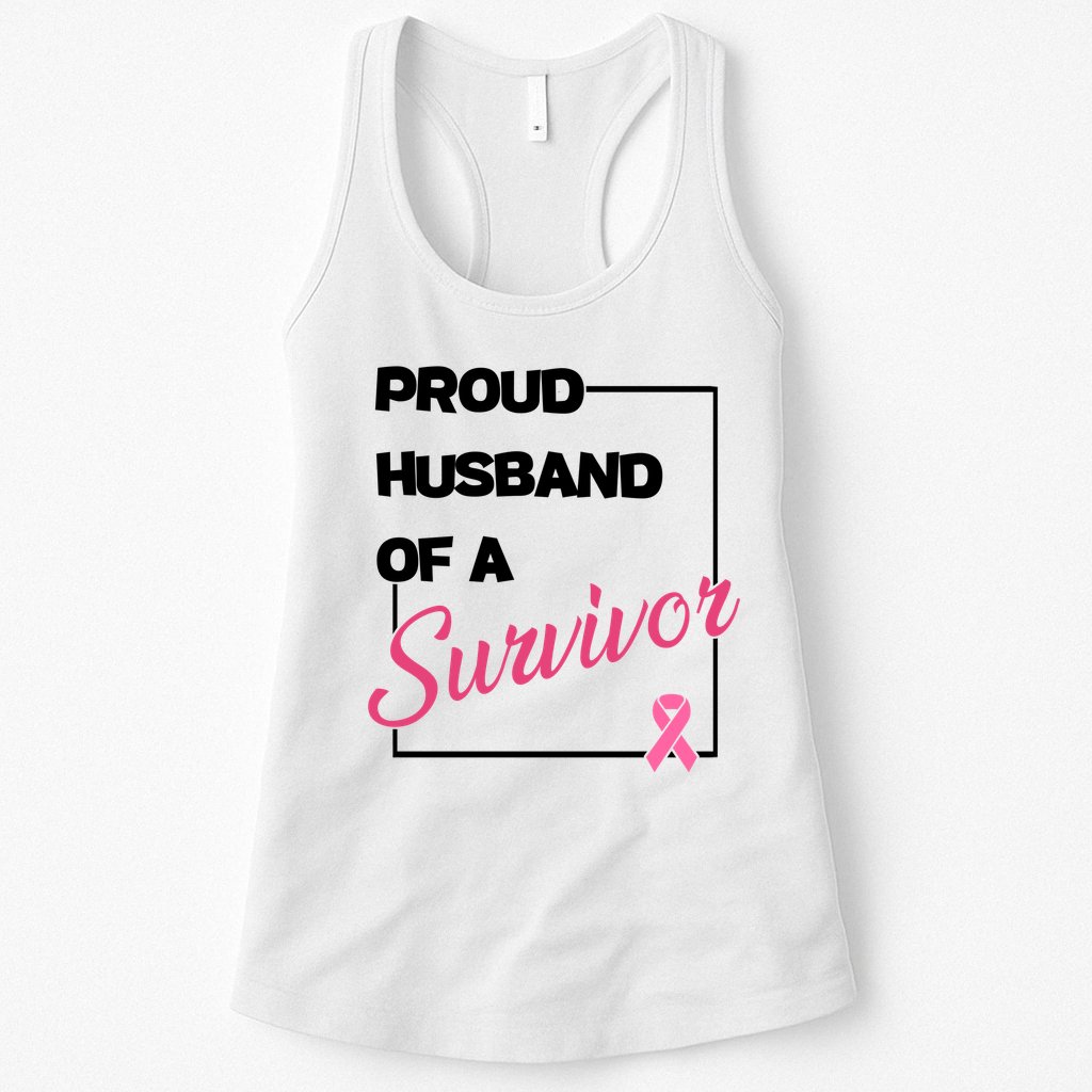 Proud Husband Of A Survivor Breast Cancer Awareness Womens Tank Top