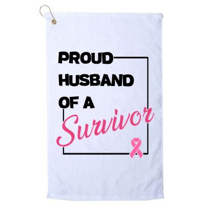 Proud Husband Of A Survivor Breast Cancer Awareness Golf Towel