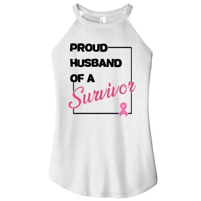 Proud Husband Of A Survivor Breast Cancer Awareness Women's Perfect Tri Rocker Tank