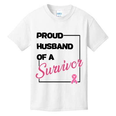 Proud Husband Of A Survivor Breast Cancer Awareness Kids T-Shirt