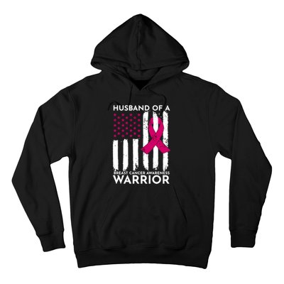 Pink Husband Of A Breast Cancer Awareness  Month Warrior Hoodie