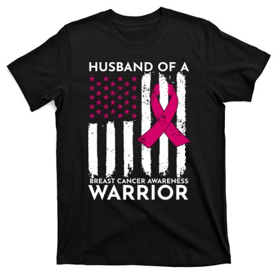 Pink Husband Of A Breast Cancer Awareness  Month Warrior T-Shirt