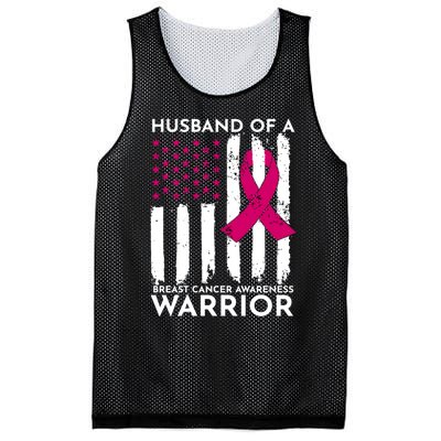 Pink Husband Of A Breast Cancer Awareness  Month Warrior Mesh Reversible Basketball Jersey Tank