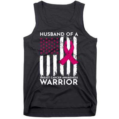 Pink Husband Of A Breast Cancer Awareness  Month Warrior Tank Top