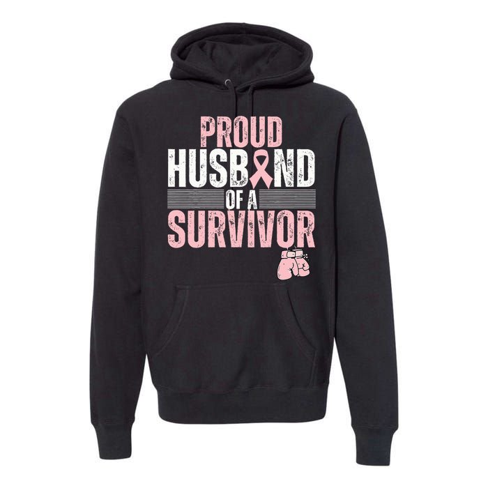 Proud Husband Of Survivor Breast Cancer Survivor Awareness Premium Hoodie