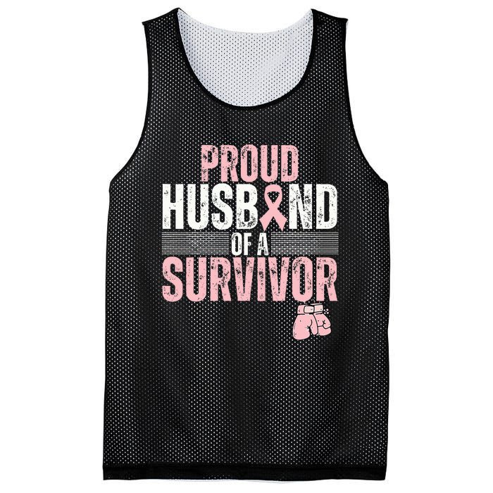 Proud Husband Of Survivor Breast Cancer Survivor Awareness Mesh Reversible Basketball Jersey Tank