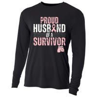 Proud Husband Of Survivor Breast Cancer Survivor Awareness Cooling Performance Long Sleeve Crew