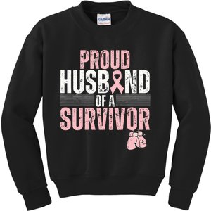 Proud Husband Of Survivor Breast Cancer Survivor Awareness Kids Sweatshirt