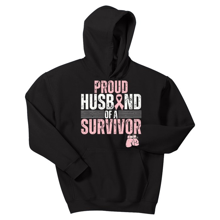 Proud Husband Of Survivor Breast Cancer Survivor Awareness Kids Hoodie