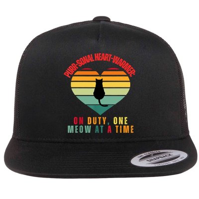 Purrsonal HeartWarmer On Duty, One Meow At A Time Flatbill Hat