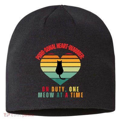 Purrsonal HeartWarmer On Duty, One Meow At A Time Sustainable Beanie