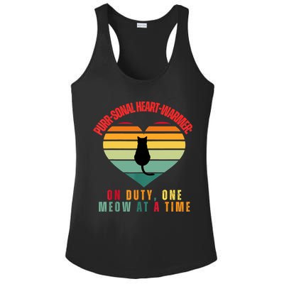 Purrsonal HeartWarmer On Duty, One Meow At A Time Ladies PosiCharge Competitor Racerback Tank