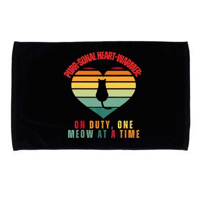 Purrsonal HeartWarmer On Duty, One Meow At A Time Microfiber Hand Towel